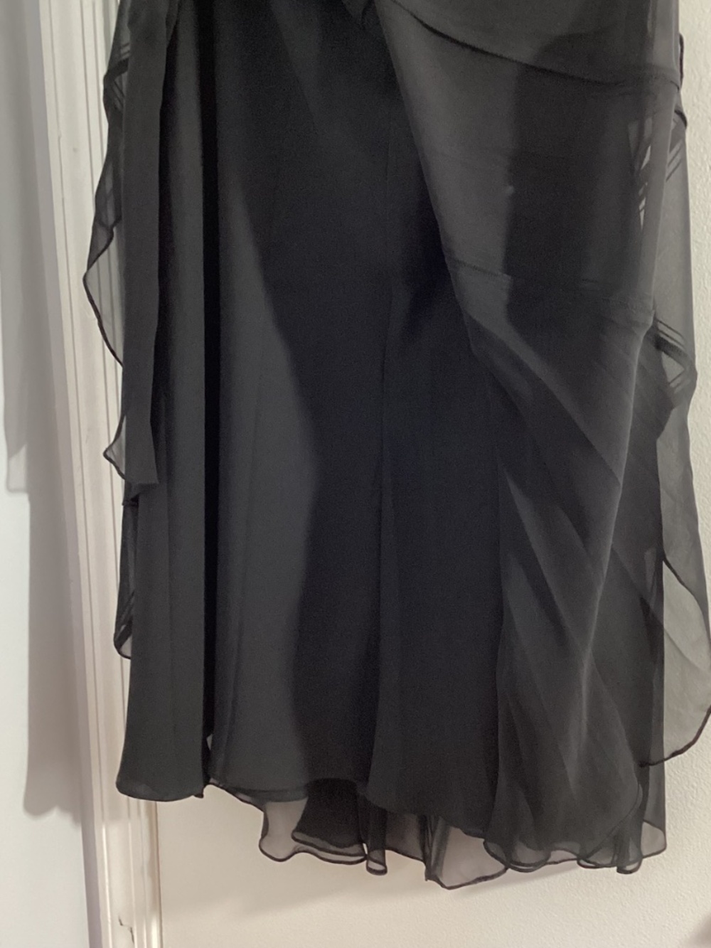 Y2K LAUREN by RALPH LAUREN WOMAN PLUS 18W BLACK 100% SILK MIDI GOUDE SKIRT - Picture 5 of 10